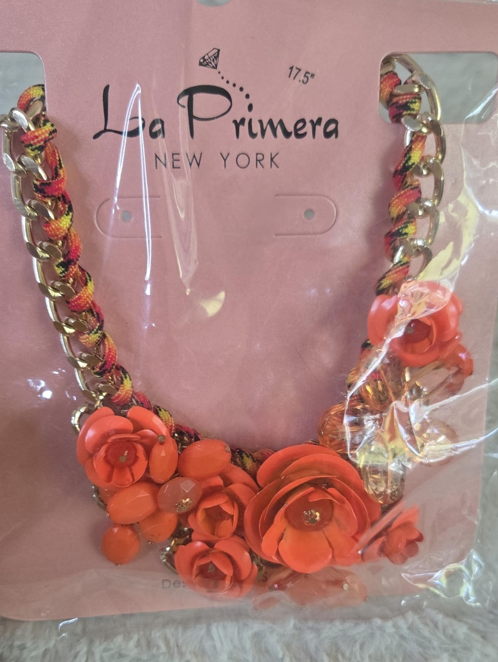 Orange Floral Statement Necklace